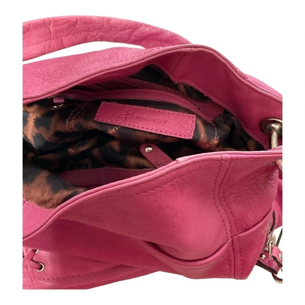 B Makowsky Soft Leather Pink Handbag